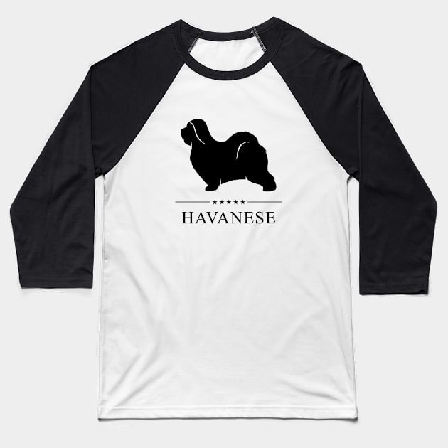 Havanese Black Silhouette Baseball T-Shirt by millersye